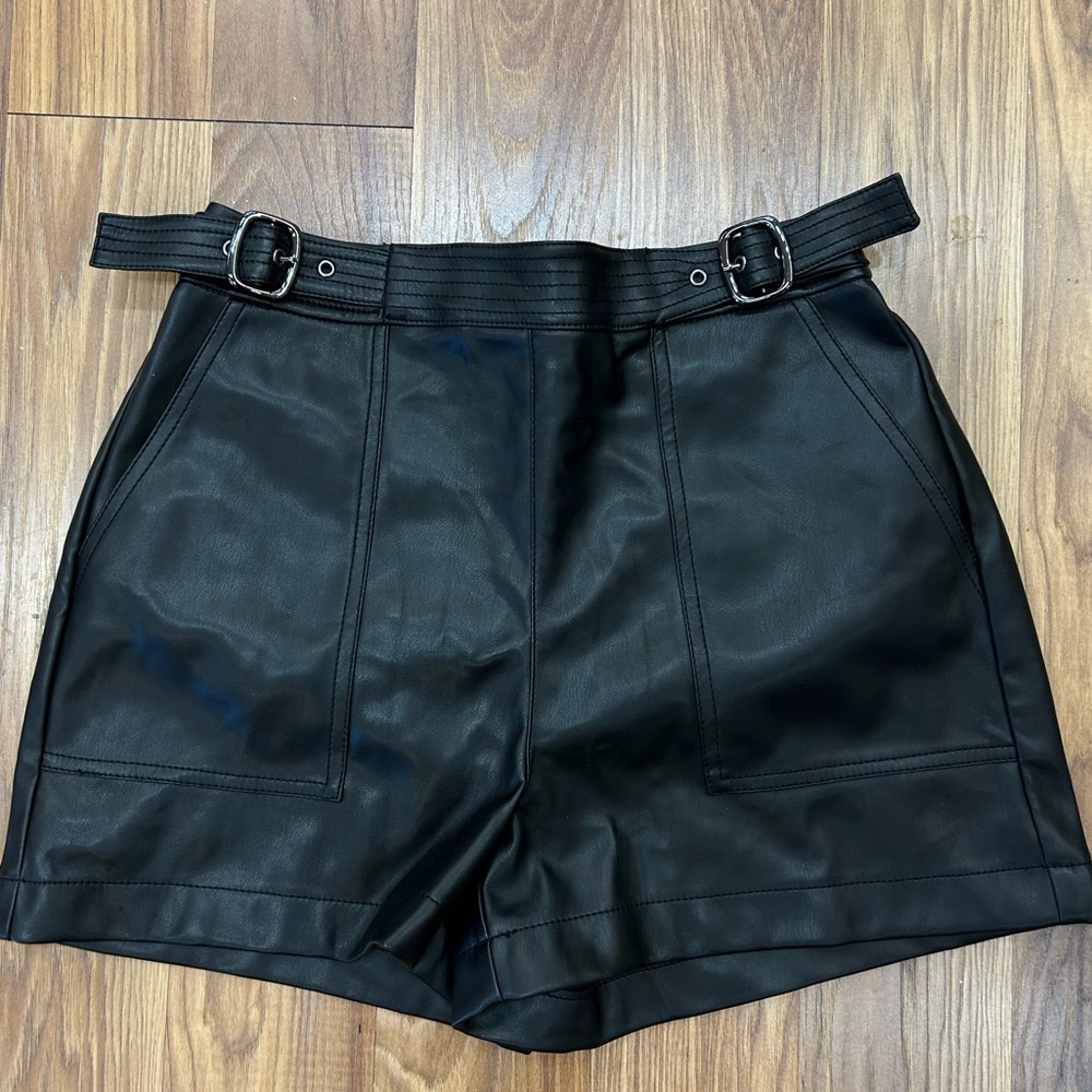 Black Bar III leather shorts